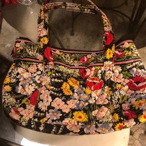 Vera Bradley Black and Red Floral Tote